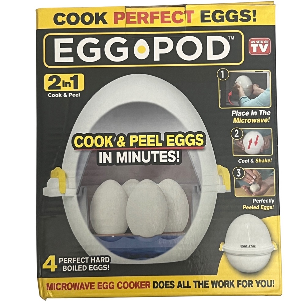 Egg Pod Microwave Egg Cooker 2-in-1 Cook and Peel As Seen On TV Emson 7001EN